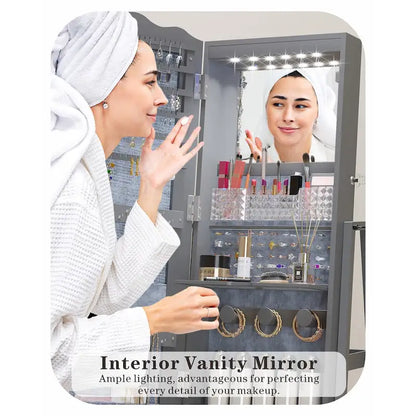 Full-length Mirror Jewelry Armoire - N/A