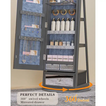 Full-length Mirror Jewelry Armoire - N/A