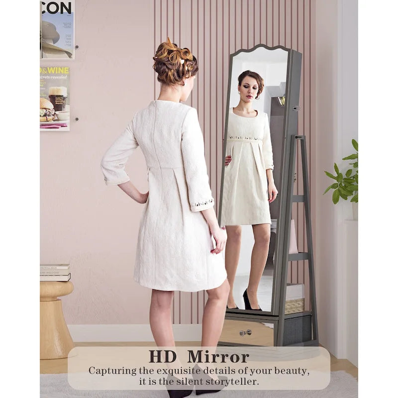 Full-length Mirror Jewelry Armoire - N/A