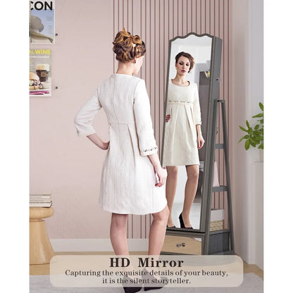 Full-length Mirror Jewelry Armoire - N/A