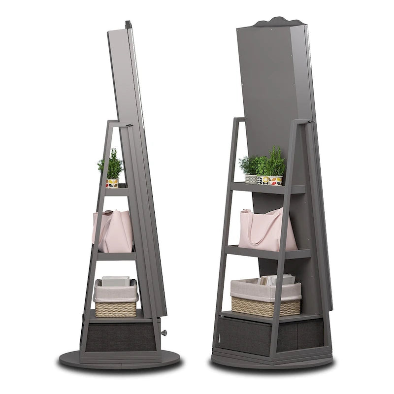 Full-length Mirror Jewelry Armoire - N/A