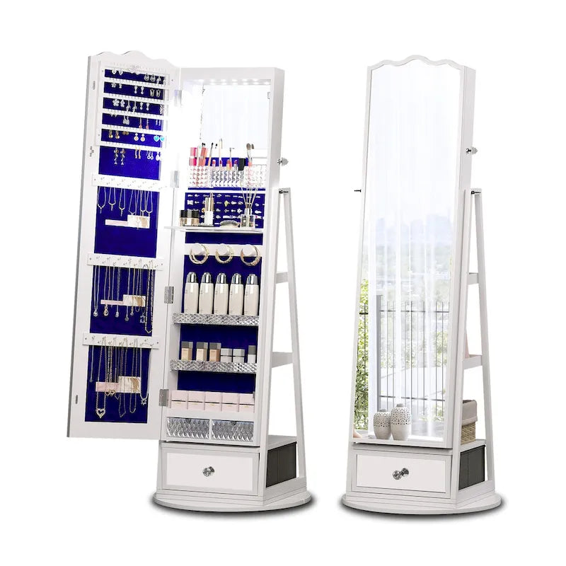 Full-length Mirror Jewelry Armoire - N/A