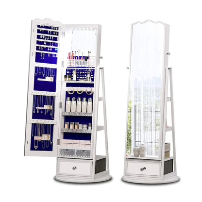 Full-length Mirror Jewelry Armoire - N/A