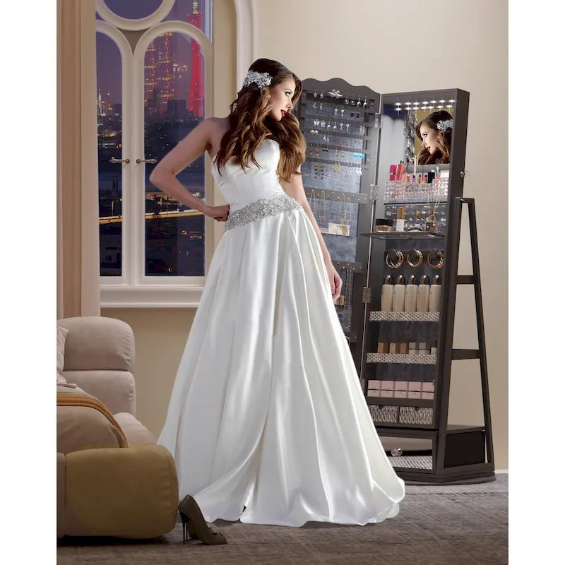 Full-length Mirror Jewelry Armoire - N/A