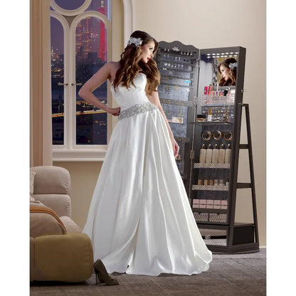 Full-length Mirror Jewelry Armoire - N/A