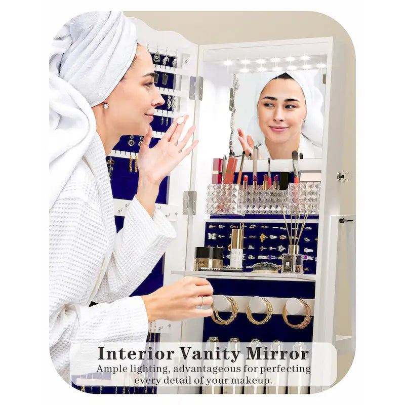 Full-length Mirror Jewelry Armoire - N/A