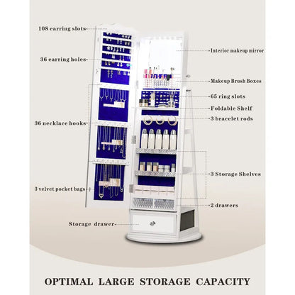 Full-length Mirror Jewelry Armoire - N/A