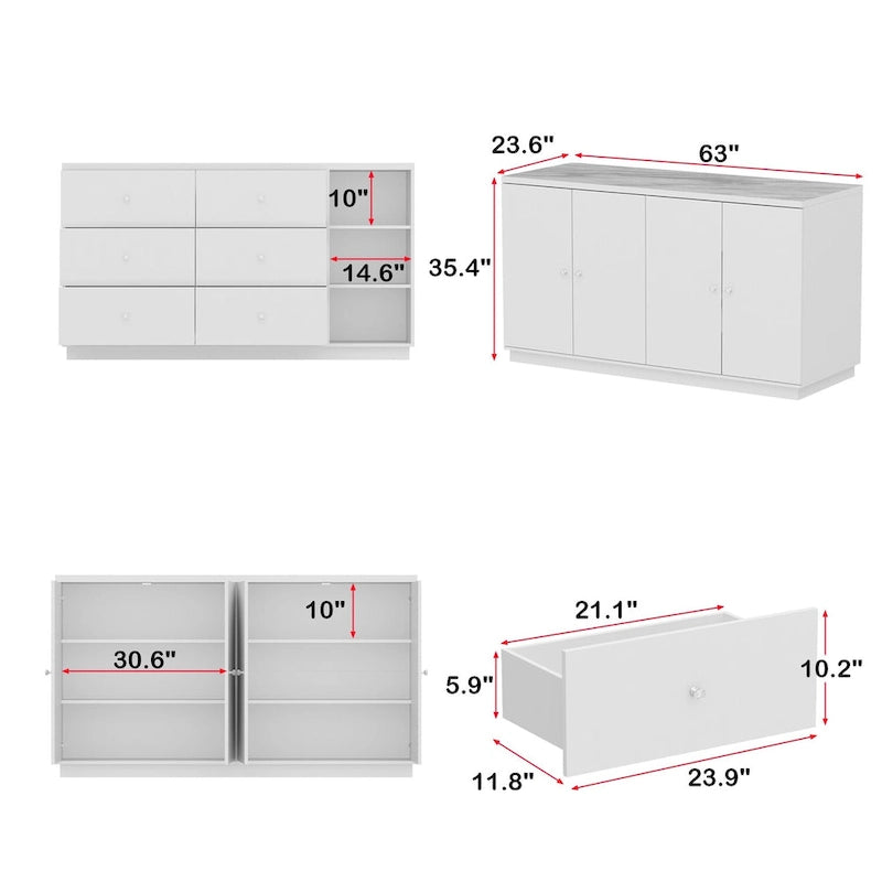 63 Inch Modern Linen Cabinet