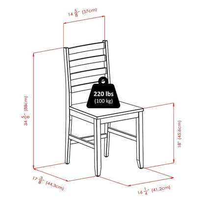 34.65 Inch Solid Wood Table