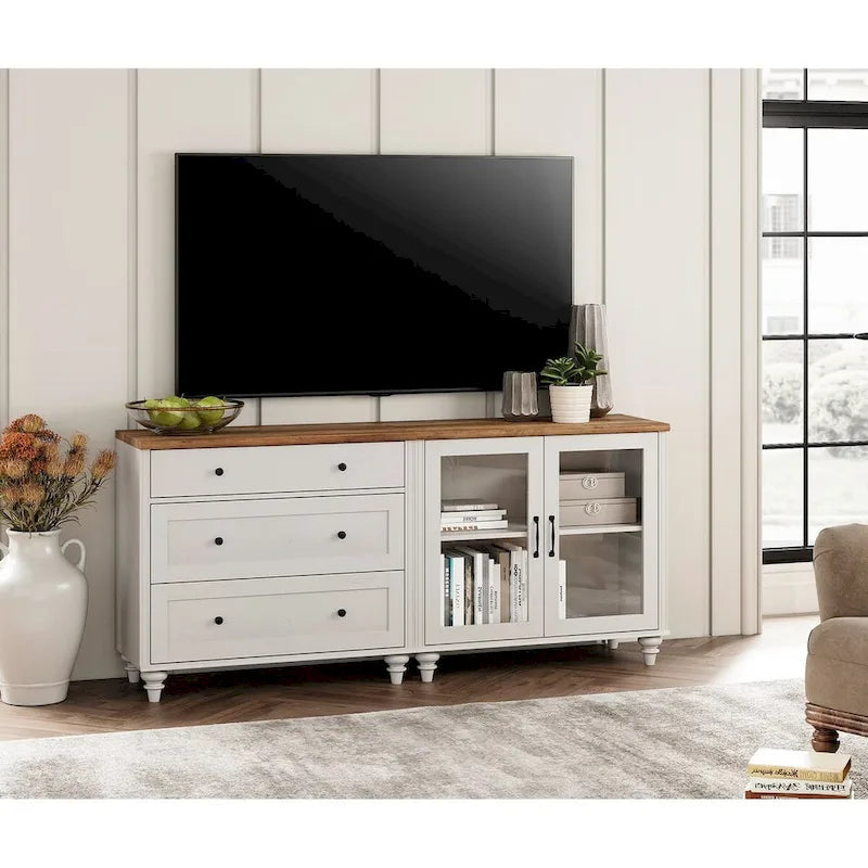 68 Inch Wood Metal Cabinet with Storage