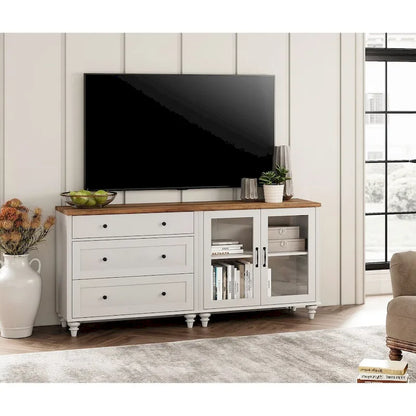 68 Inch Wood Metal Cabinet with Storage