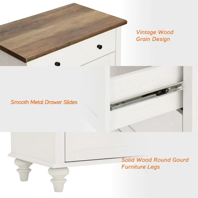 68 Inch Wood Metal Cabinet with Storage