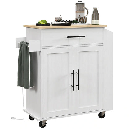 Engineered Wood Kitchen Cart with Storage