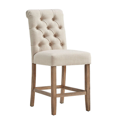 36 Inch Modern Wood Linen Chair Upholstered