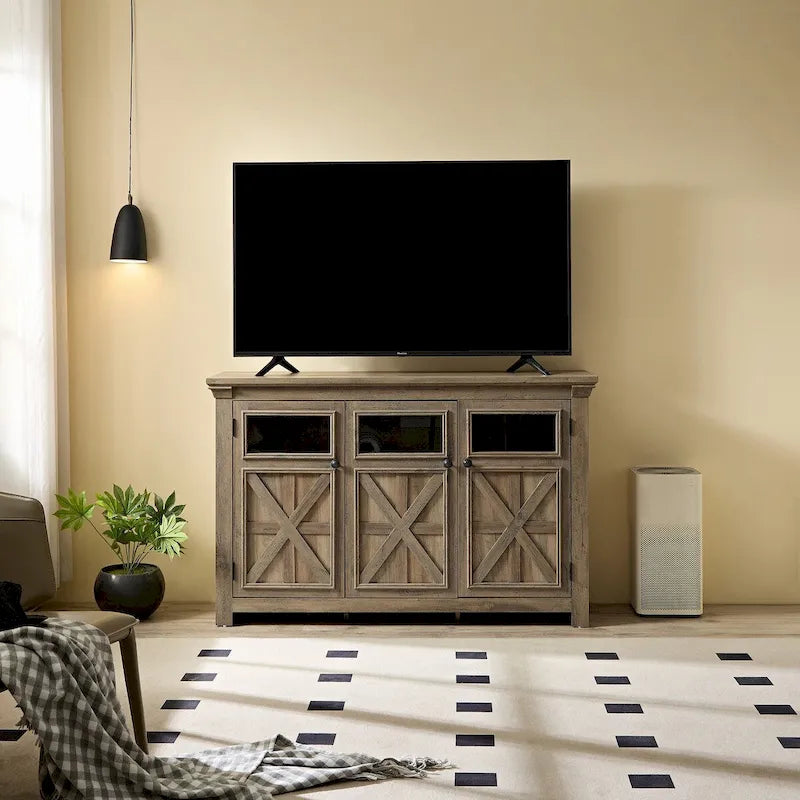 Farmhouse Wood Metal Cabinet Adjustable