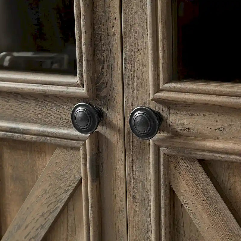 Farmhouse Wood Metal Cabinet Adjustable