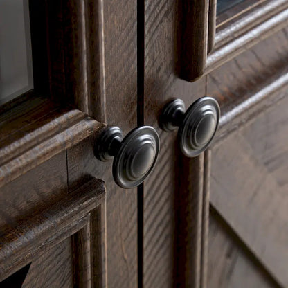 Farmhouse Wood Metal Cabinet Adjustable