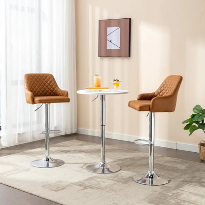 24.4 Inch Modern Metal Leather Table Adjustable