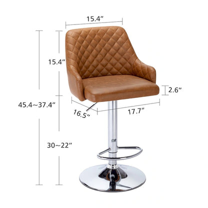 24.4 Inch Modern Metal Leather Table Adjustable