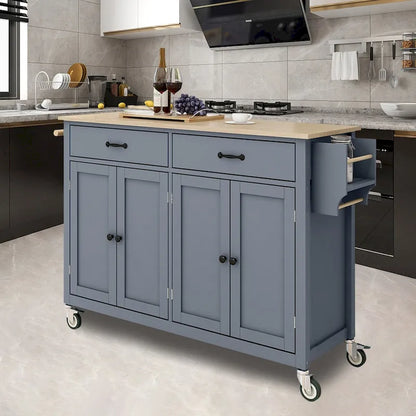 Solid Wood Engineered Wood Kitchen Cart Adjustable