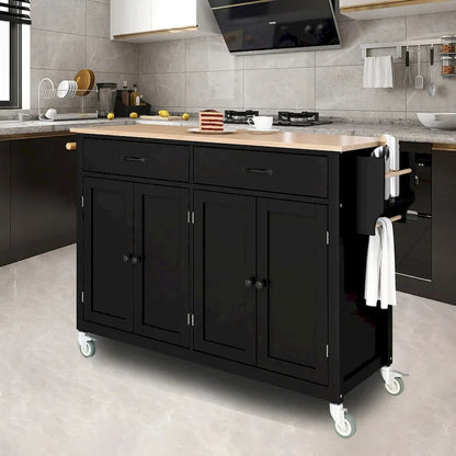 Solid Wood Engineered Wood Kitchen Cart Adjustable