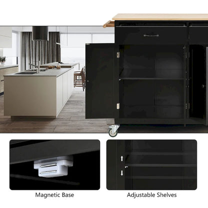 Solid Wood Engineered Wood Kitchen Cart Adjustable