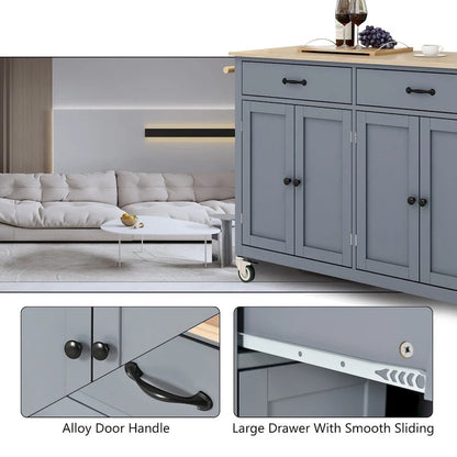 Solid Wood Engineered Wood Kitchen Cart Adjustable