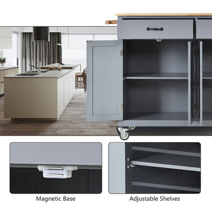 Solid Wood Engineered Wood Kitchen Cart Adjustable