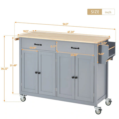 Solid Wood Engineered Wood Kitchen Cart Adjustable