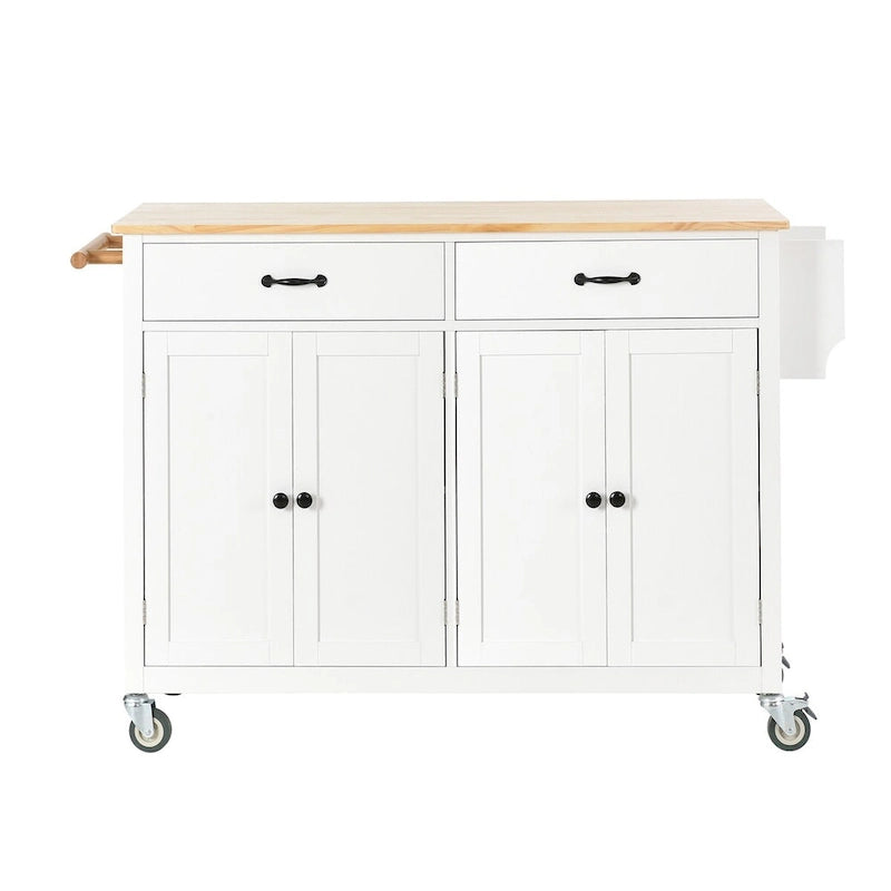 Solid Wood Engineered Wood Kitchen Cart Adjustable