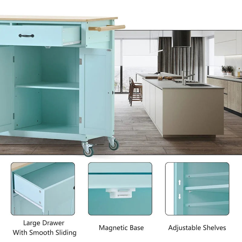 Solid Wood Engineered Wood Kitchen Cart Adjustable