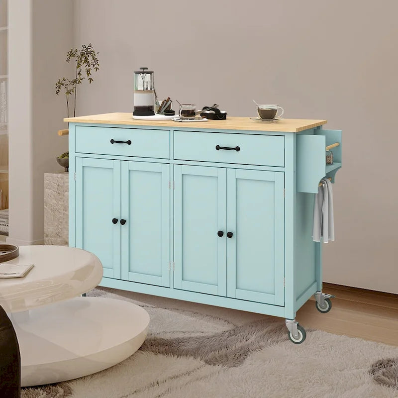 Solid Wood Engineered Wood Kitchen Cart Adjustable