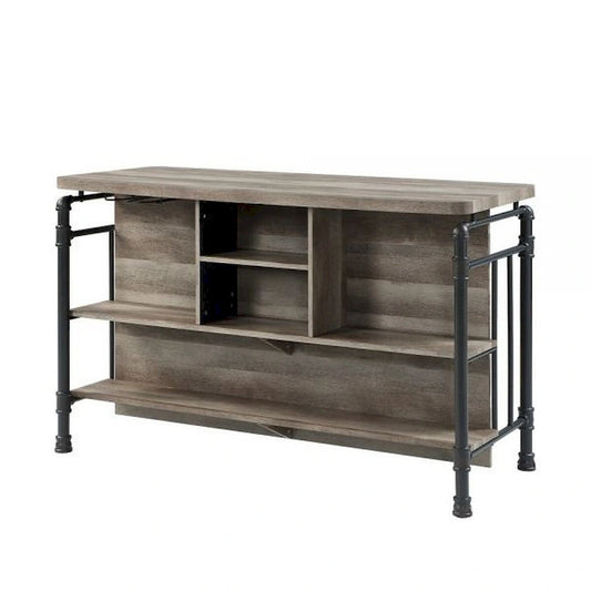 59 Inch Contemporary Metal Engineered Wood Kitchen Cart