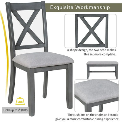 60 Inch Solid Wood Fabric Table Upholstered