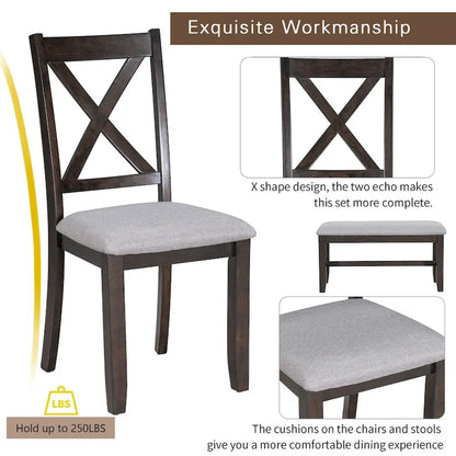 60 Inch Solid Wood Fabric Table Upholstered