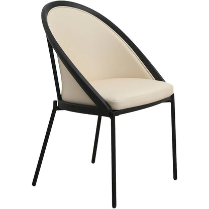 Modern Wood Metal Chair Upholstered