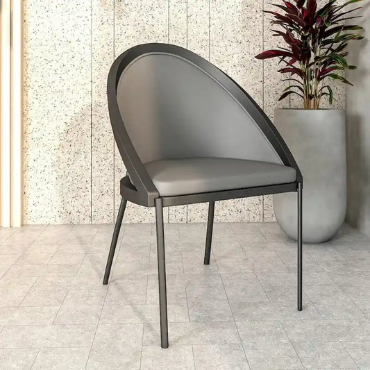 Modern Wood Metal Chair Upholstered