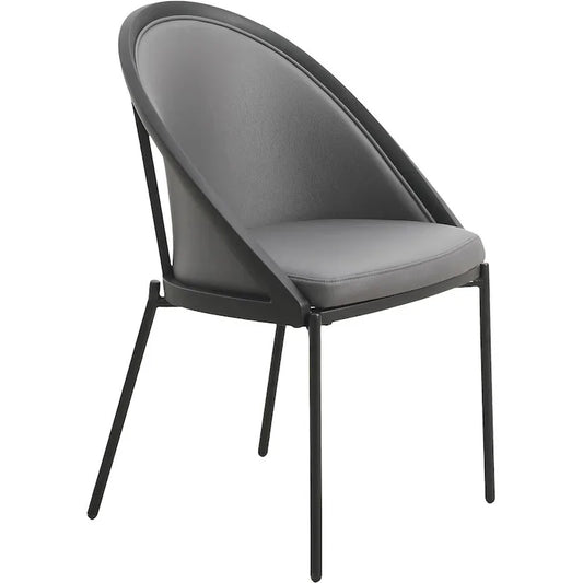 Modern Wood Metal Chair Upholstered