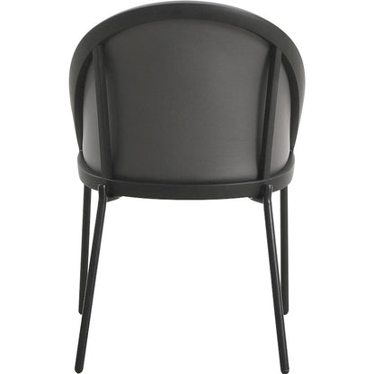 Modern Wood Metal Chair Upholstered