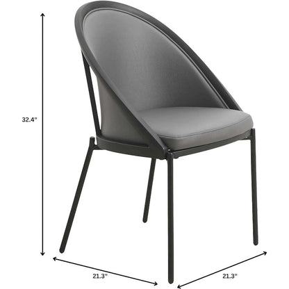 Modern Wood Metal Chair Upholstered