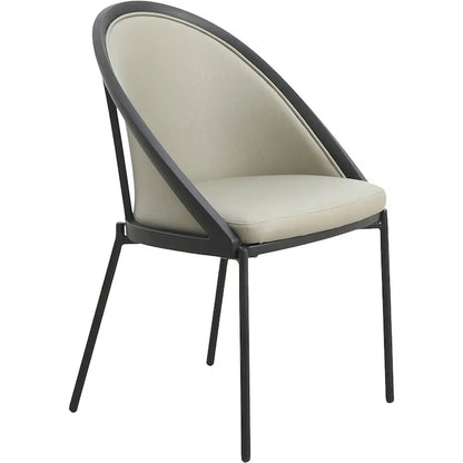 Modern Wood Metal Chair Upholstered