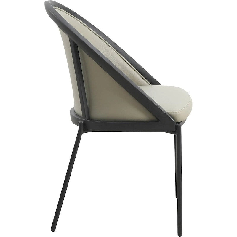 Modern Wood Metal Chair Upholstered
