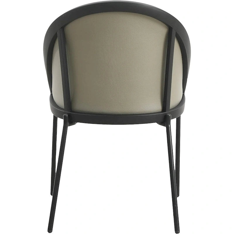 Modern Wood Metal Chair Upholstered