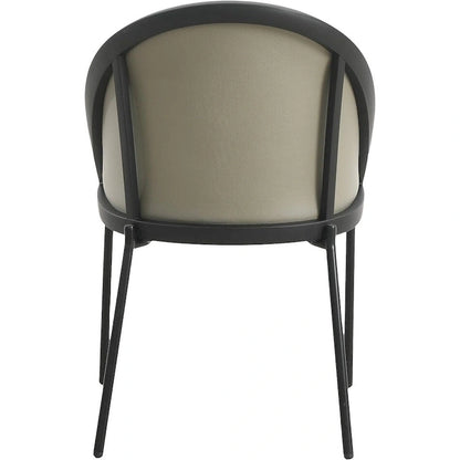 Modern Wood Metal Chair Upholstered