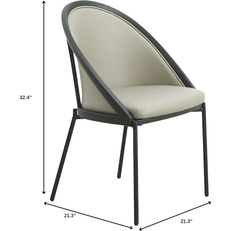 Modern Wood Metal Chair Upholstered