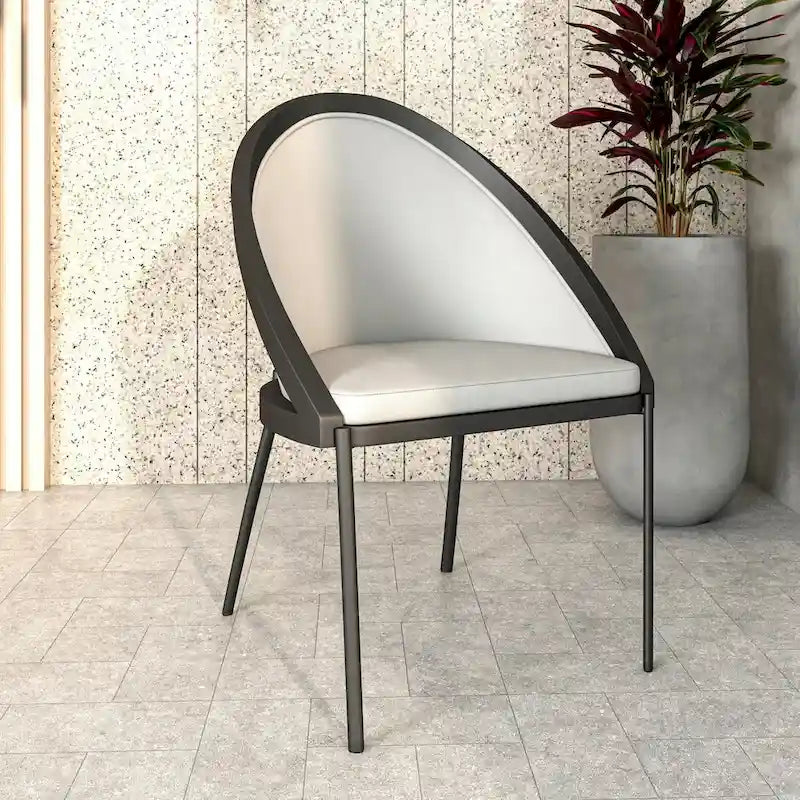 Modern Wood Metal Chair Upholstered