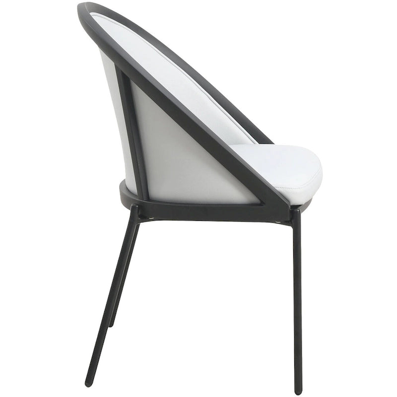 Modern Wood Metal Chair Upholstered
