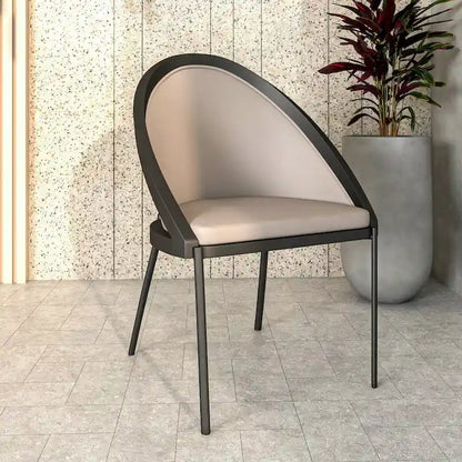 Modern Wood Metal Chair Upholstered