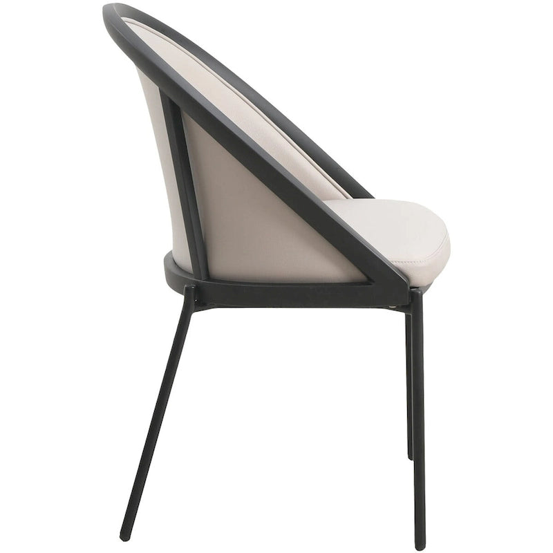 Modern Wood Metal Chair Upholstered