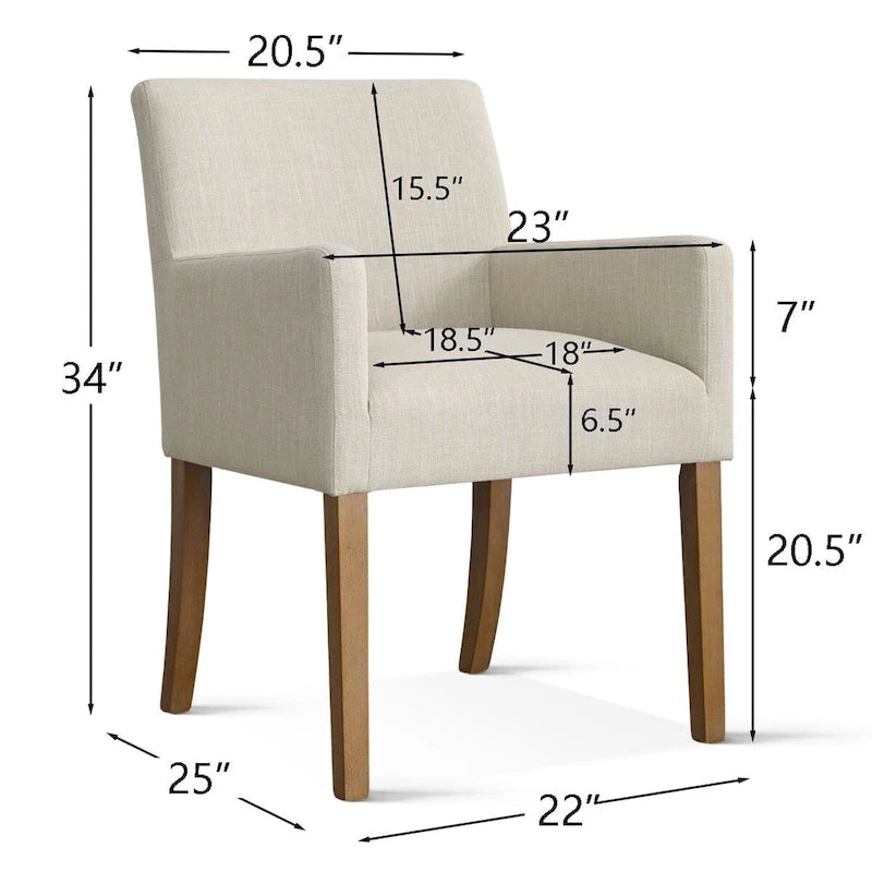 Modern Wood Linen Chair Upholstered